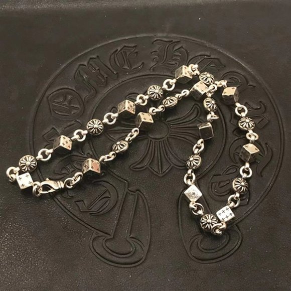 Chrome Hearts Style Sterling Silver 925 Dice Cross Necklace w/Chrome Hearts box - Picture 3 of 5